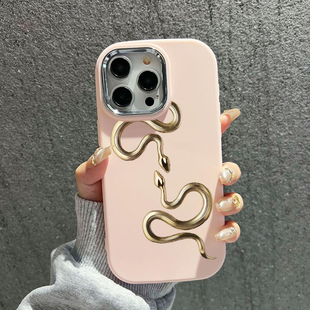 Мягкая задняя крышка N71 Black Gold Snake для Samsung S24 Ultra A14 iPhone 16 Pro — фото 12