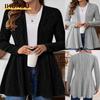 Women's Vintage Casual Solid Color Print Long Sleeve Jackets & Coats Unique Design