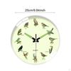 Bird Theme Wall Clock, Glow In The Dark Accessories, Decor for Bathroom, Farmhouse, Office,