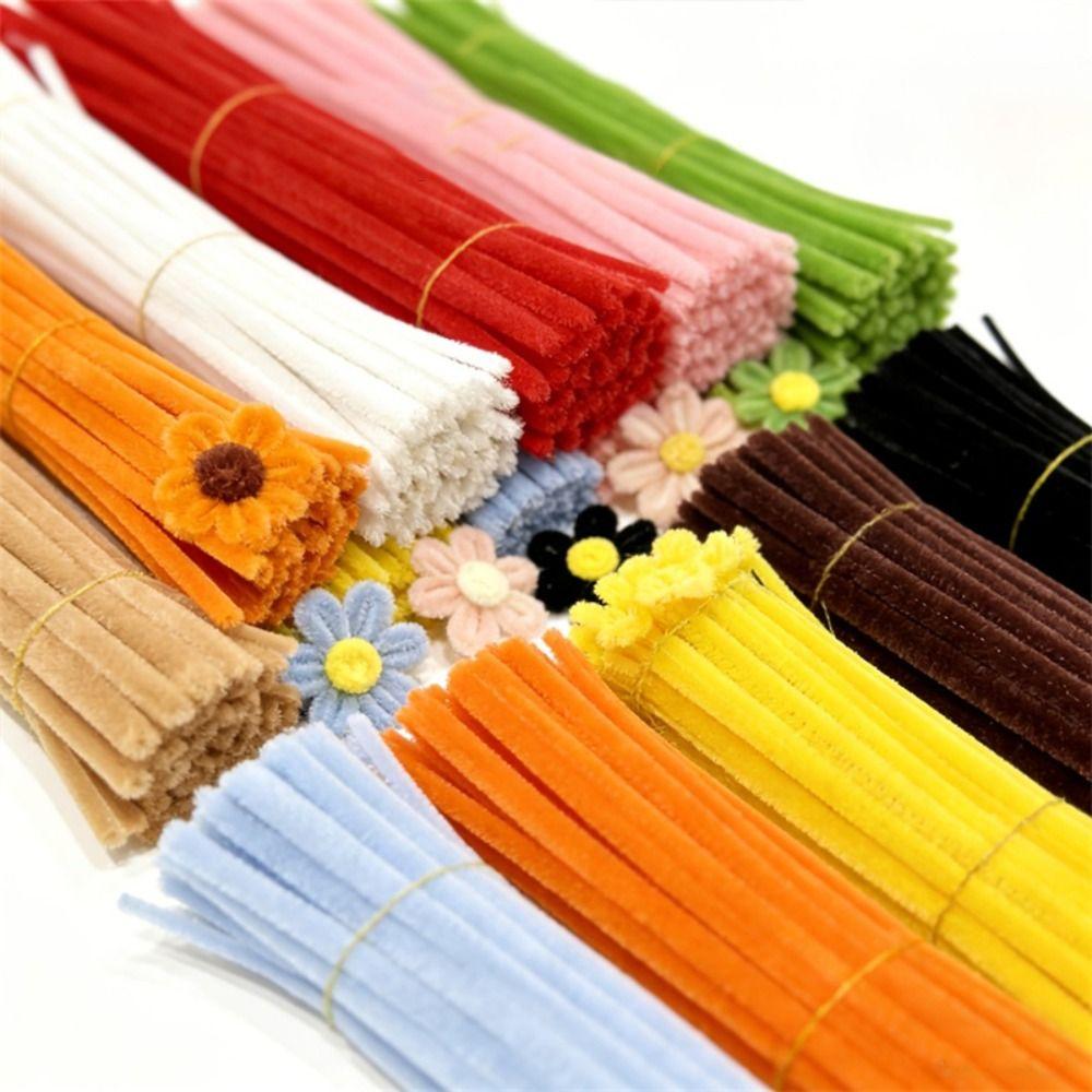 100/300/400 Pezzi Steli in Filo Flessibile di Chenille Bastoncini Peluche per la Realizzazione di Fiori Artificiali