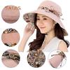 Women Summer Beach Travel Bowknot Wide Brim Sun Hat Reversible Foldable Girls Hats