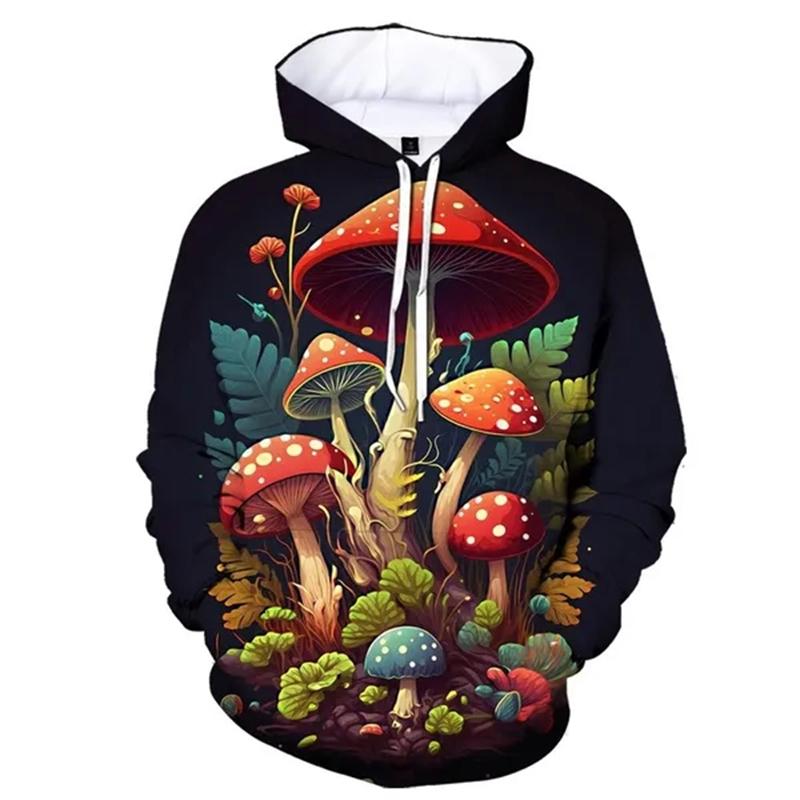 Plants Mushroom Hoodies Camo Funny 3D Print Men Women Hooded Sweatshirts Oversized Pullover Streetwear Kids Tops Unisex Clothing