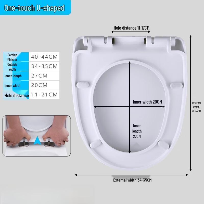 

MDNG Universal U-Shaped One-Button Top-Mount Toilet Seat Cover