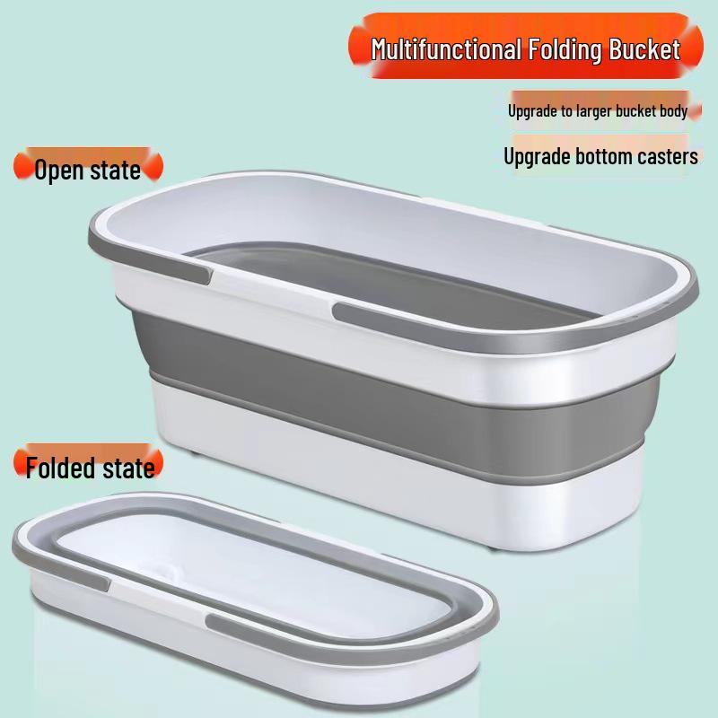 

Компактное складное прямоугольное ведро для швабры - Портативное, Утолщенное, Большого размера, Пластиковое, Ручное, Компактное для хранения