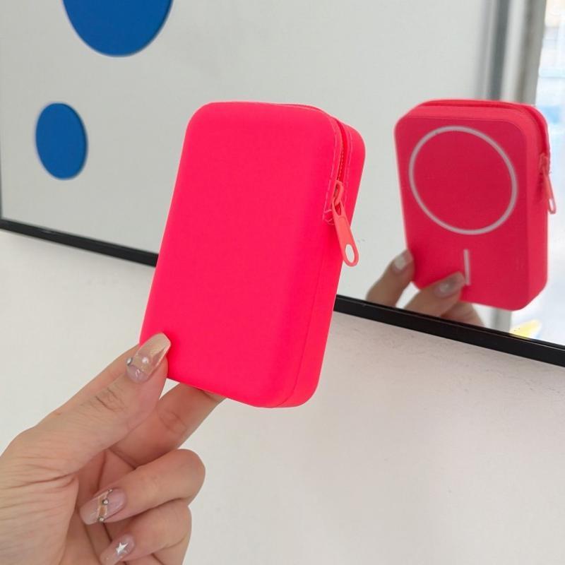 Lightweight Coin Purse Phone Holder Silicone Magnetic Wireless Charging Stand Case for Outdoor Camping Phone Support