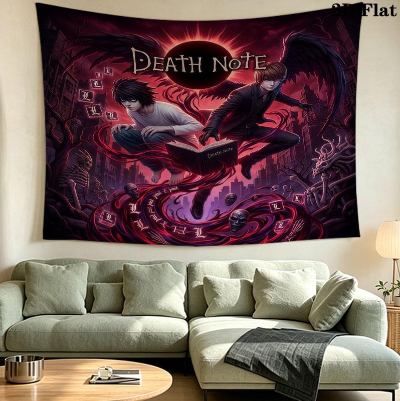 Tapeçaria de Parede Death Note Pendente Estético de Parede Manta de Tecido Impressa Tapeçarias Decorativas Para Quarto Sala de Estar Decoração de Casa