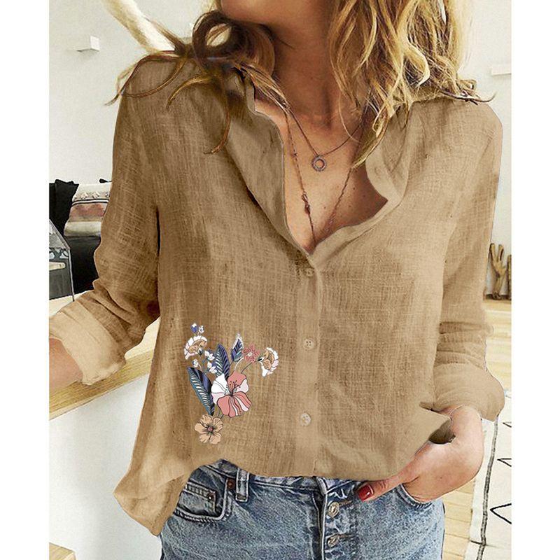 Casual Loose Long Sleeved Linen Shirt Casual Loose Long Sleeves Linen Shirt