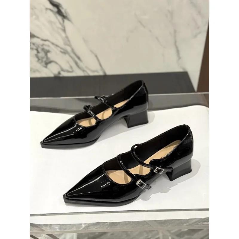 Shallow Mouth Shoes Woman High Heels Pointed Toe Female Footwear Casual Pumps New Summer Cute Boat Fashion Comfort Simple Englis