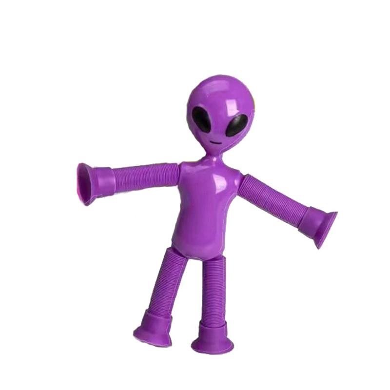 Suction Cup Telescopic Tube Alien Toys Variable Decompression Educational Puzzle Sensory Toys Funny DIY Interactive Party Game