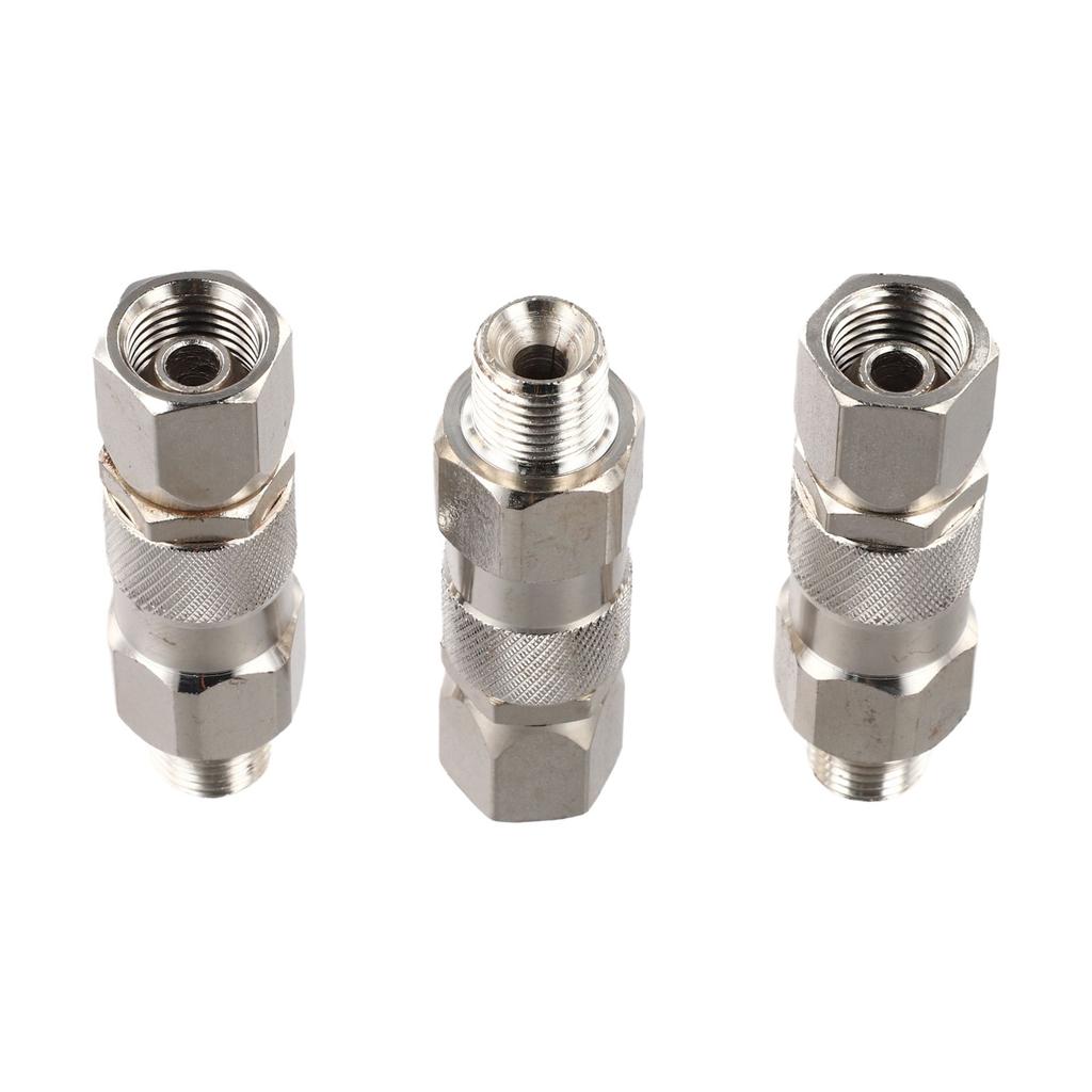 3Pcs 1/4 Inch 360 Degree Swivel Joint For Airless Paint Sprayer High Pressure Hose Connector Metal Adapter Hand Tool