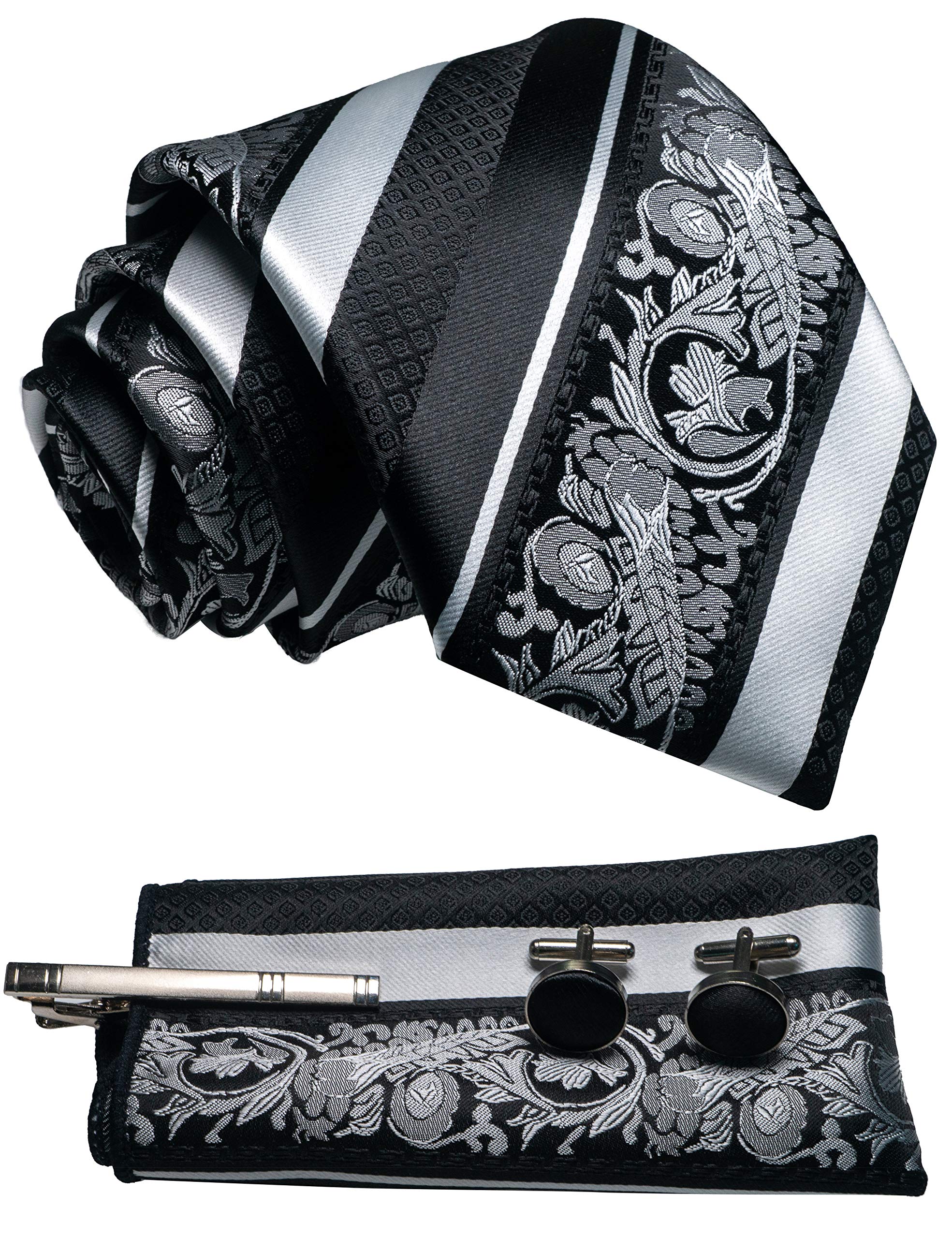 

White Job Entrance Graduation Ceremonial Gift Box 3 [JEMYGINS] Men s Necktie, Stripe, Pin, Cufflinks, Button, Chief, Business, Hunting, Wedding,