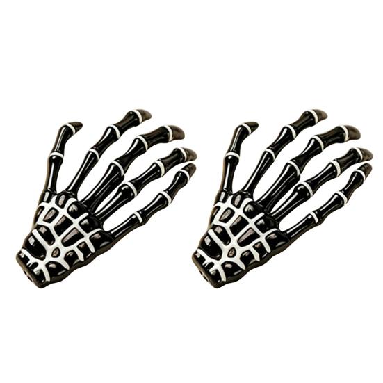 Xiaobudian 2Pcs Gothic Dark Style Hairpins, Hair Pins for Bangs, Skeleton Hand Bone Clips Halloween Cosplay Photography Props