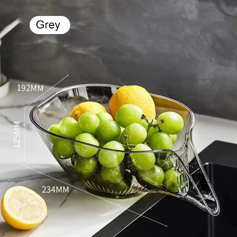 Multifunkční odkapávací koš, dřezové sítko pro mokré/suché oddělení s protiskluzovým designem, mísa na mytí ovoce s nádobou sítka