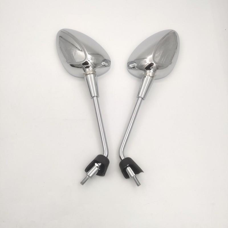 Universal Vespa LX S150 Primavera Sprint GTS300 Aftermarket Side Mirror With Chrome Black Finish Long Short Stem