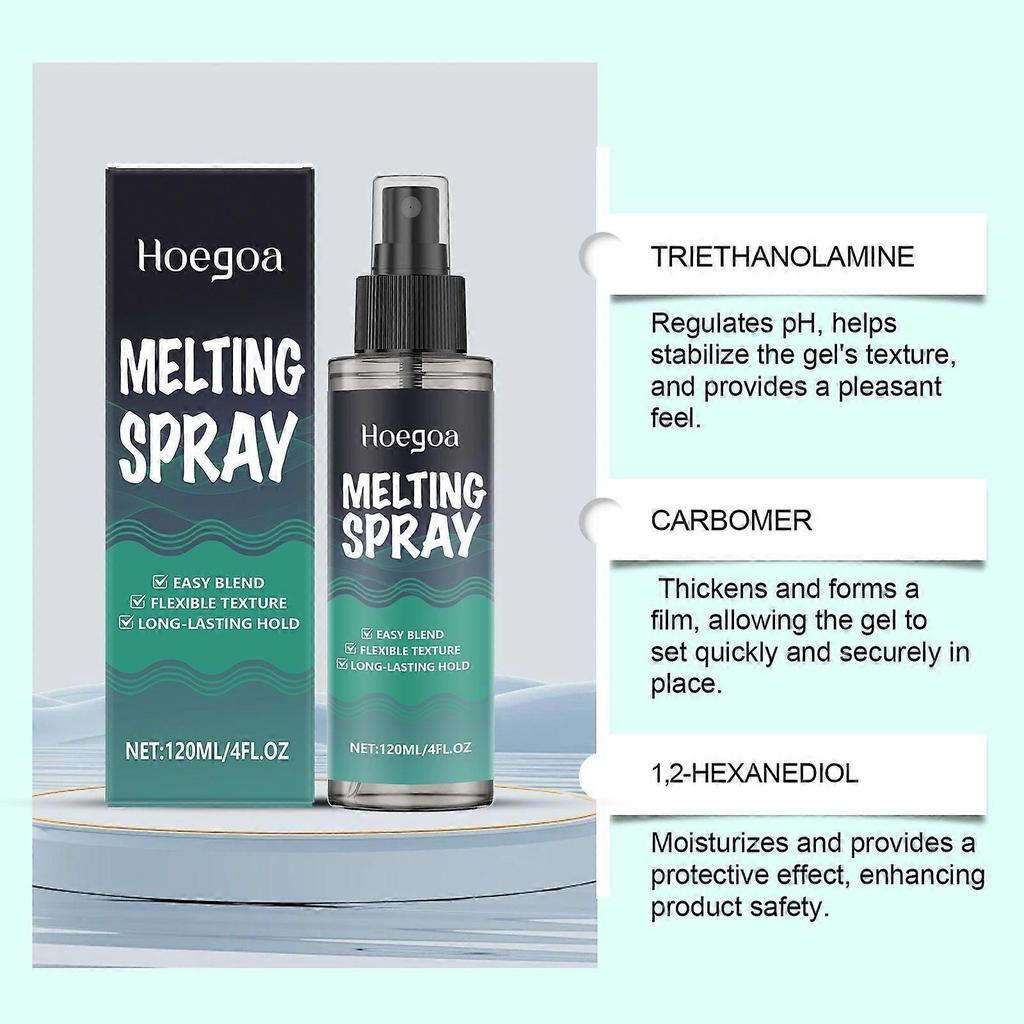 Melting Spray And Holding Spray, Extra Hold Melting Spray for Lace Wigs, Wig Melting Spray Strong Natural Forming Hold with Fast Drying