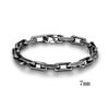 Fashion Rectangle Chain Link Men Bracelet Punk Stainless Steel Motorcycle Bracelets Male Jewelry with Double S Clasp