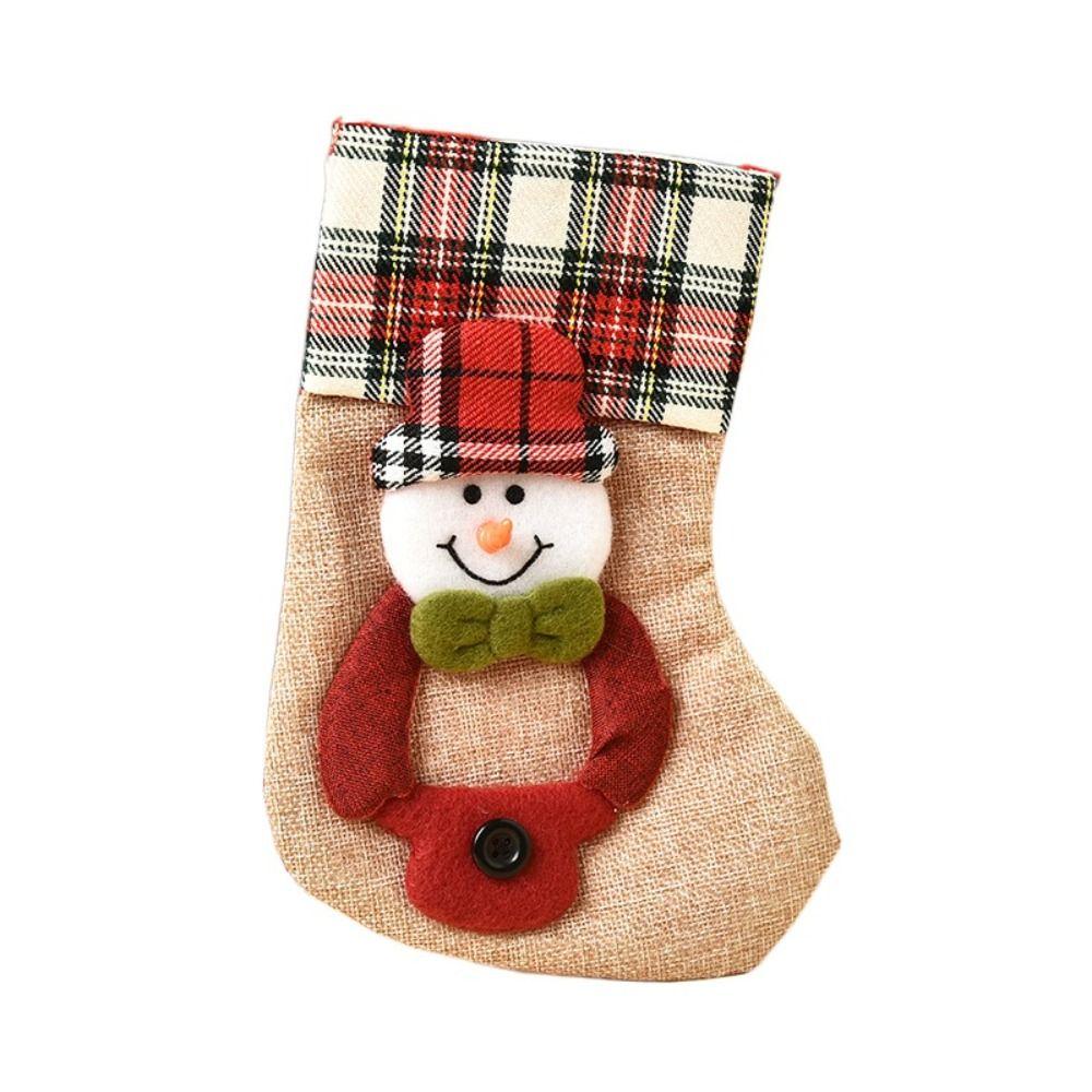 Thickened Christmas Socks Candy Bag Santa Claus Elk Snowflake Christmas Tree Decorations  Kids
