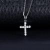 JewelryPalace Cross Sideway 925 Silver Cubic Zirconia Pendant Necklace for Women Yellow Gold Rose Gold Plated No Chain
