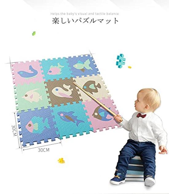 [HB.YE] Interlocking Mat for Children, Crawling Mat, Baby Mat with Numbers and Animals, 1cm Thick, Waterproof, Safe, Non-Toxic, Nap Mat, Birthday,
