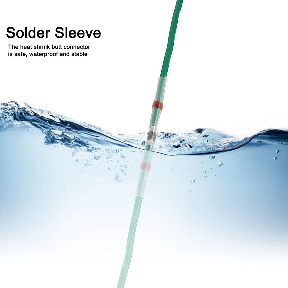 50 Pcs SST Solder Seal Wire Connector Transparent Waterproof Heat Shrink Butt Connectors Insulation HotMelt