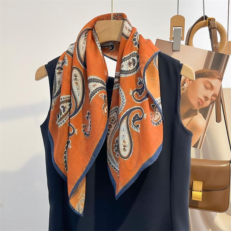 68x68cm Women's Printed Scarf; Beach Shawl; Ribbon Headband; Shawl; Headscarf, New Style