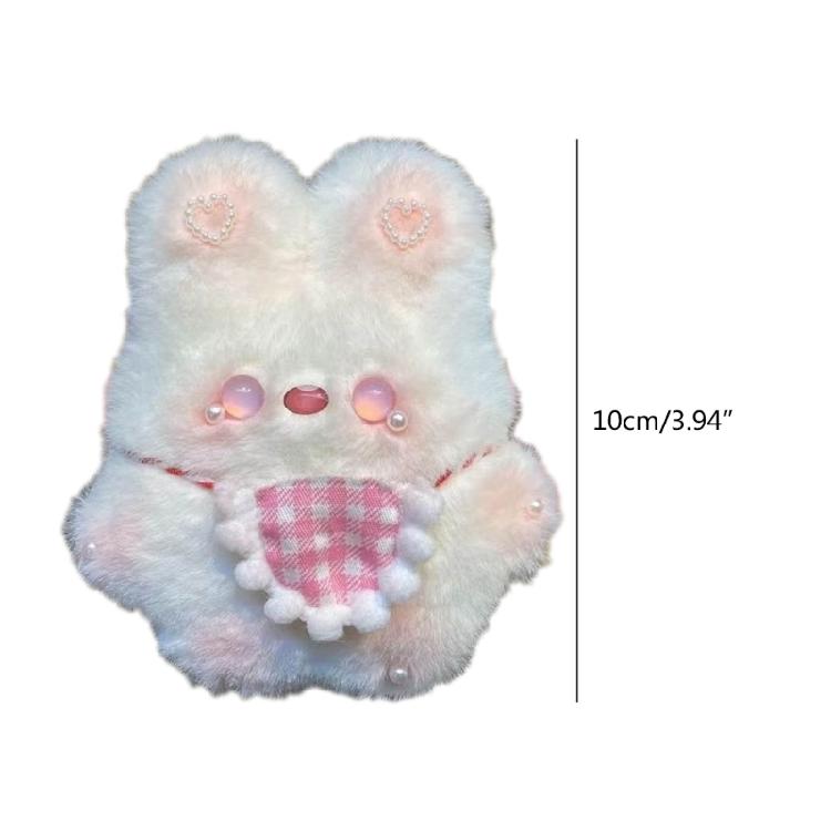 Handmade Rabbit Keychain Plush Squeaking Function Keys Chain for Bag Schoolbag