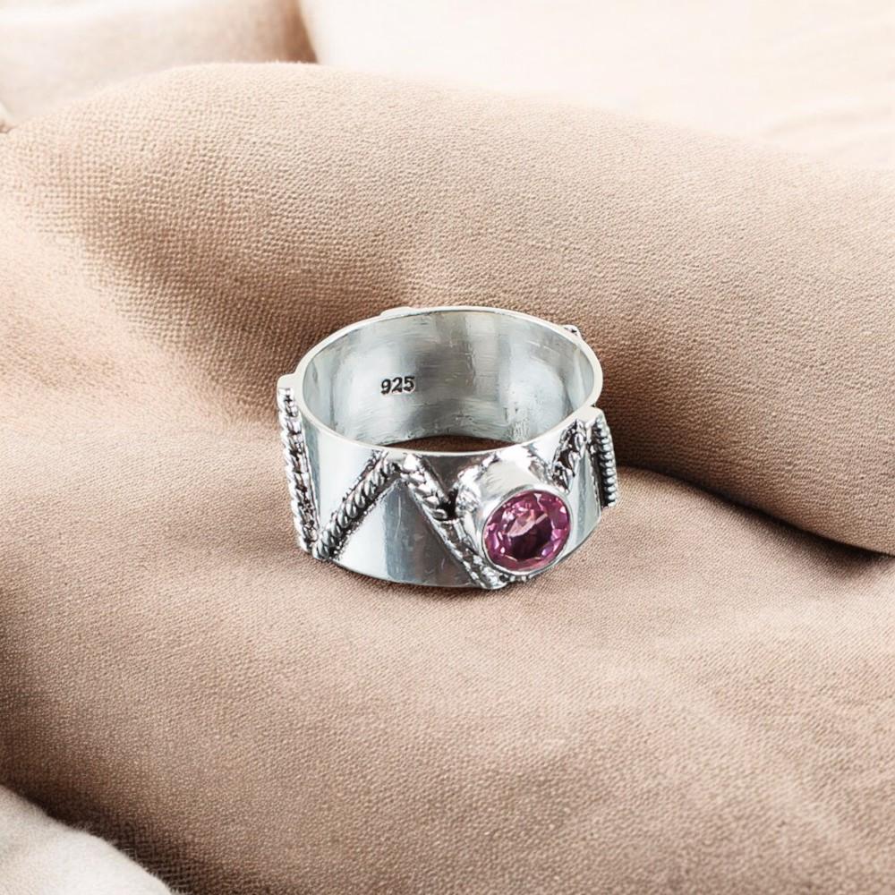 Morganite Gemstone 925 Sterling Silver Jewelry Handcrafted Ring Gift For Women RR-15-8