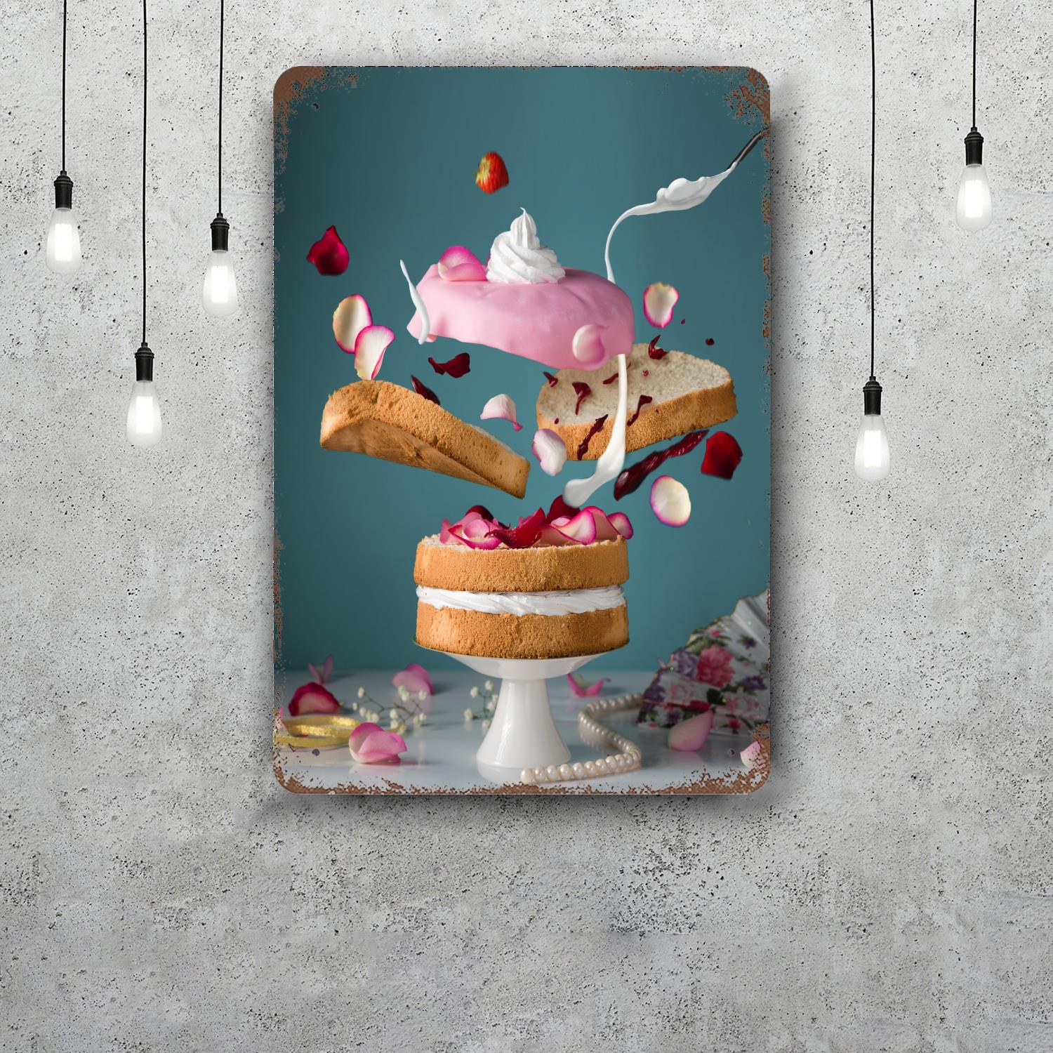 

Cake Funny Bar Metal Sign Retro Plaque Vintage Sign Alcohol Drinker Pub Club Man Cave Kitchen Wall Decoration 20x30cm（7.8x11.8inch）