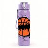 1PC Cracked Basketball Sport Graphic Art 750ml Color Plastic Sports Water Bottle Leakproof Flip Straw Lid Suitable for Sports Office Home Use