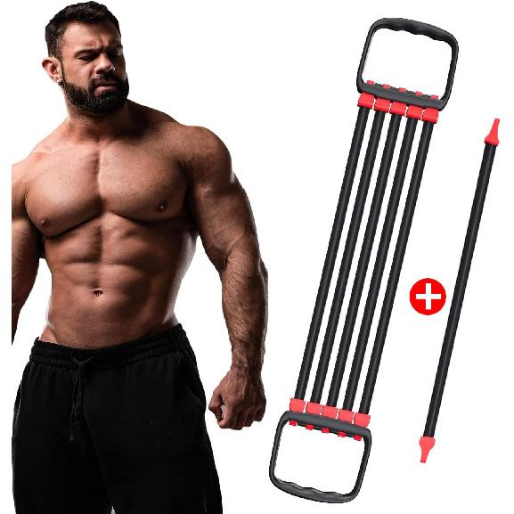 Chest Expander for Chest Arm Legs Shoulder Back Muscles Training, Chest Exerciser for Men with 5 Removable Ropes, Fitness Training Set for Pilates Chest Expander-001