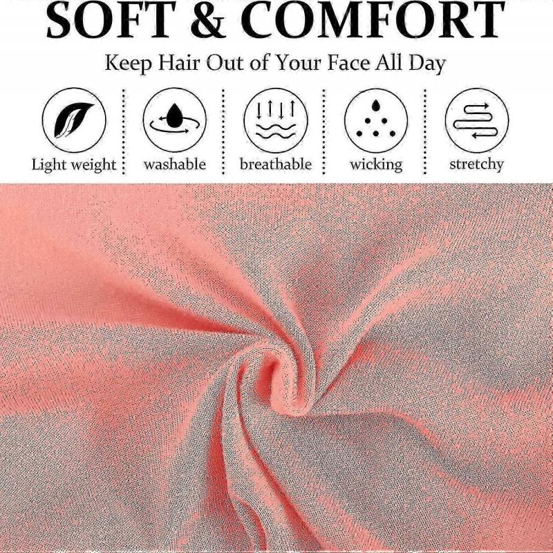 8 Pack Headbands Compatible Women Stretchy Hair Head Bands No Slip Fashion Women's Turban Head Wraps Elastic Hair Accessories Compatible Girls Yoga Wo