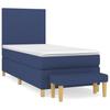 Box Spring Bed with Mattress Blue 90 x 190 cm Fabric
