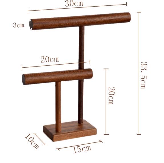 Solid Wood Jewelry Display Rack for Bracelets and Necklaces - Storage Stand & Live Streaming Props