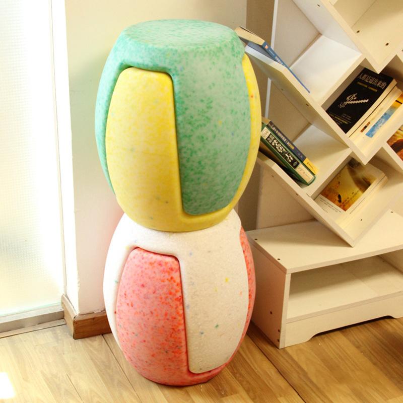 Simple Thick Plastic Chair Color Blocking Strong Load-bearing Capacity for Hallway Shoe Bench Tea Table Low Stool Home Furniture