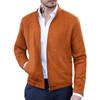 Men's Winter Solid Color Zipper Stand Collar Cardigan Men's Casual Jacket