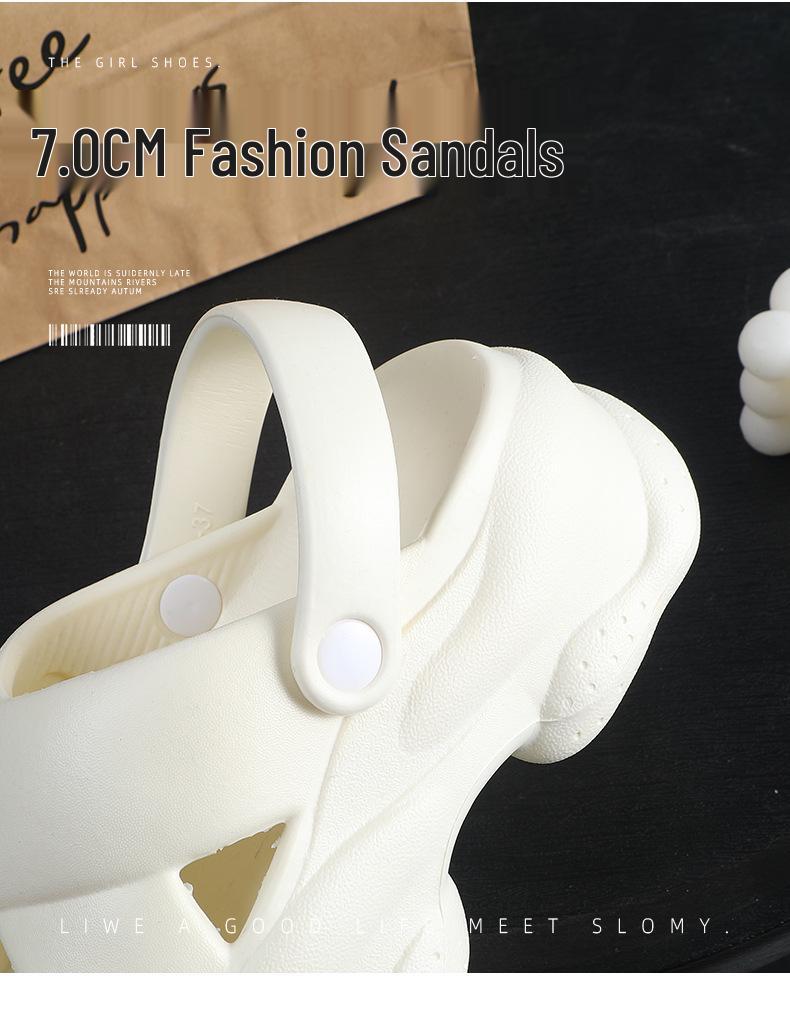 Women's Lightweight EVA Sponge Heel Cross-Strap Outdoor Platform Sandals for Summer Beach Wear