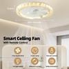 Modern Ceiling Fan Light LED Intelligent  Remote Control Dimmable Quiet Bedroom Restaurant Living Room E27 Base Ceiling Fan