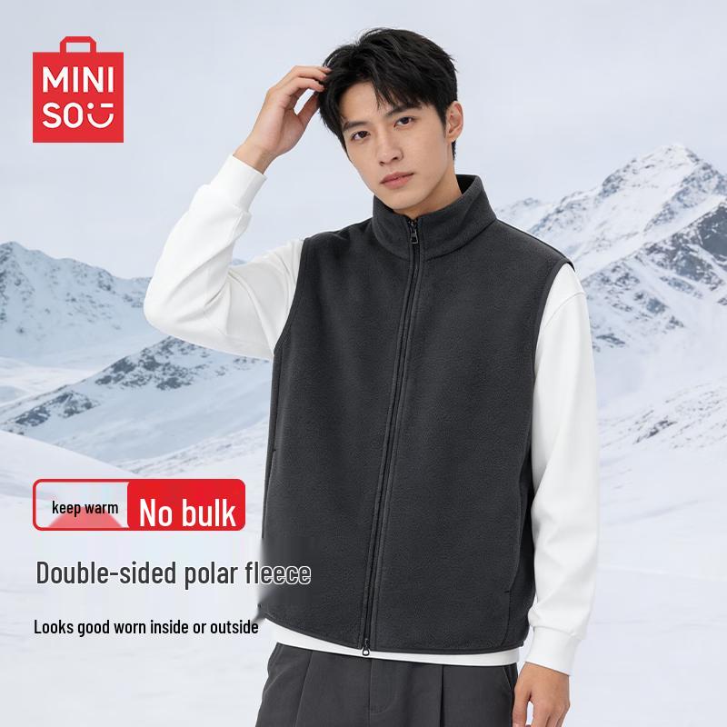MINISO Мужская зимняя флисовая жилетка с воротником-стойкой 2XL