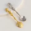 1Pcs Kitchen Accessories Retro Hotel Family Dessert Coffee Spoon Ice Cream Tools Creative Royal Style Flatware Metal Spoon