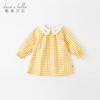 David Bella Girls' Dress Autumn Baby Checkered Princess Dress