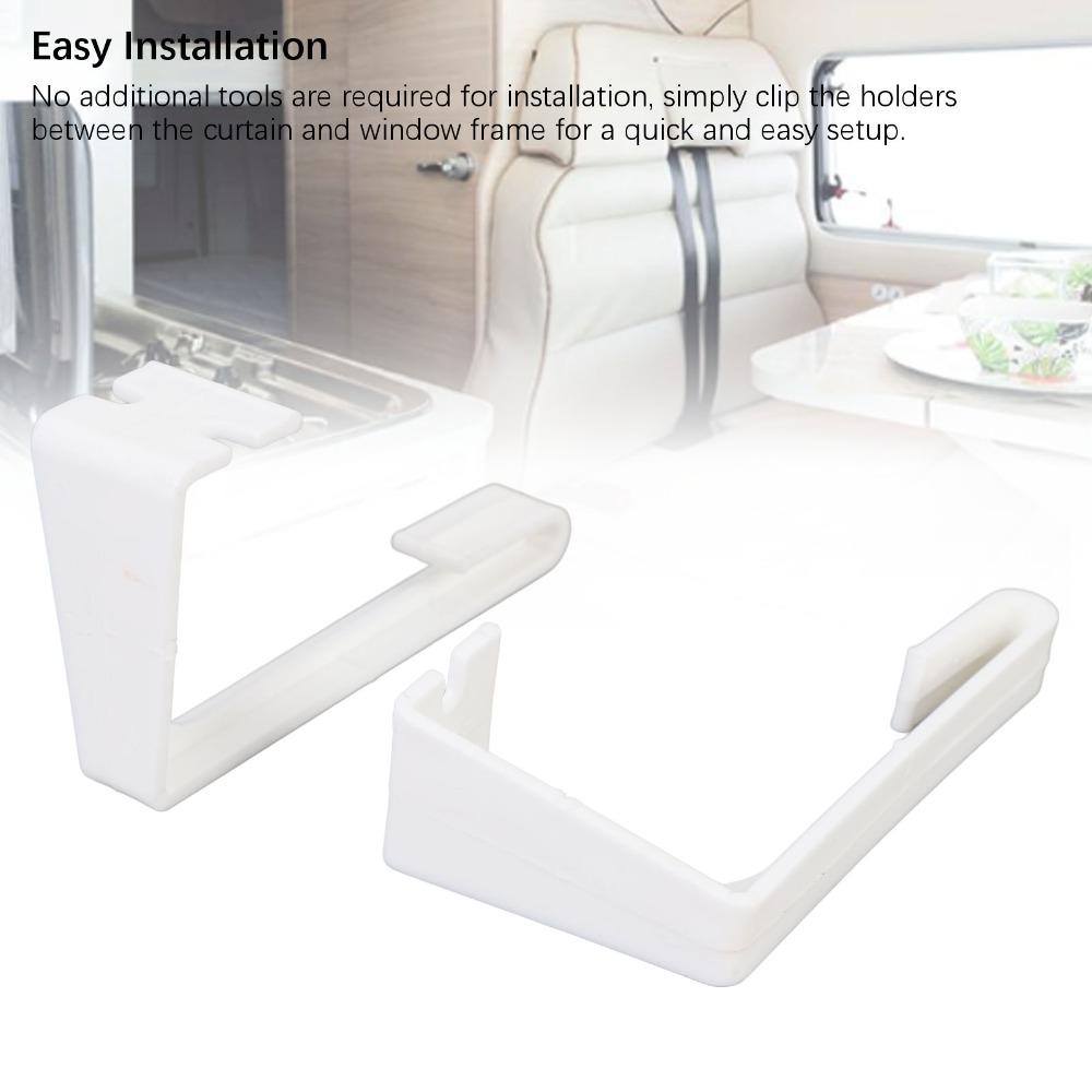 4 PCS Set White RV Curtains Holder With Screwdriver Curtain Track Clips  Bedroom Use