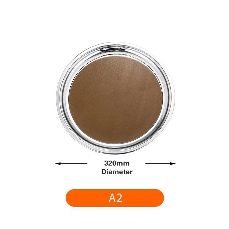 Thickened Round Fruit Plate Dining Plate Equipped with Anti Slip Pad Tray Tea Tray Service Disk Thickened Stainless Steel Plate
