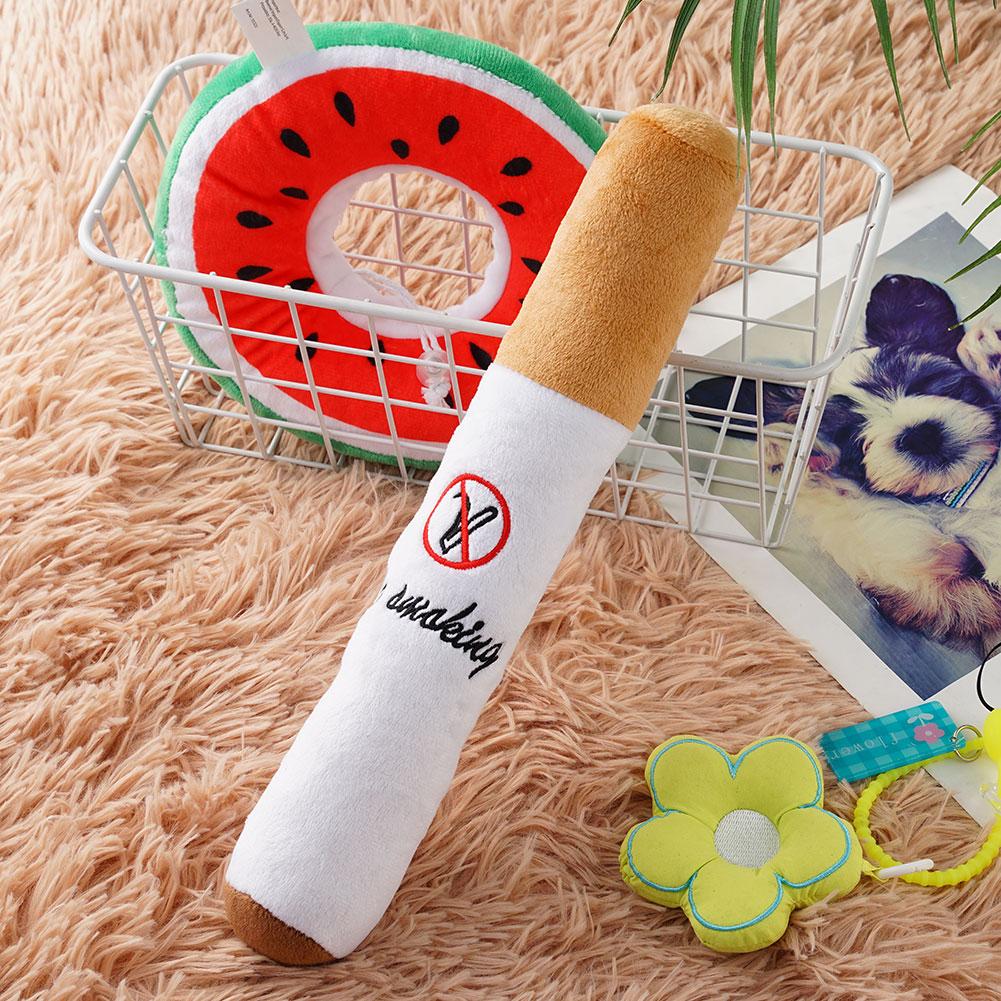 Big Smoke Plush Sound Squeak Fake Cigarettes Toys Interactive Game Bite Resistant Pet Toy Kids Toys Plush Cigarette ShapeToys