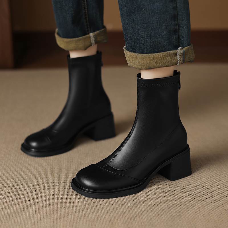 Krazing Pot Microfiber Winter Round Toe Modern Platform Size 33 Boots Size 43 Office Lady Women Fashion Ankle Boots