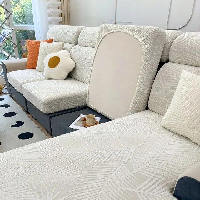 New Waterproof Jacquard Sofa Cover Solid Elastic Sofa Cushion Seat Cover Living Room L-Shaped Corner Couch Cover Pets Kids Home
