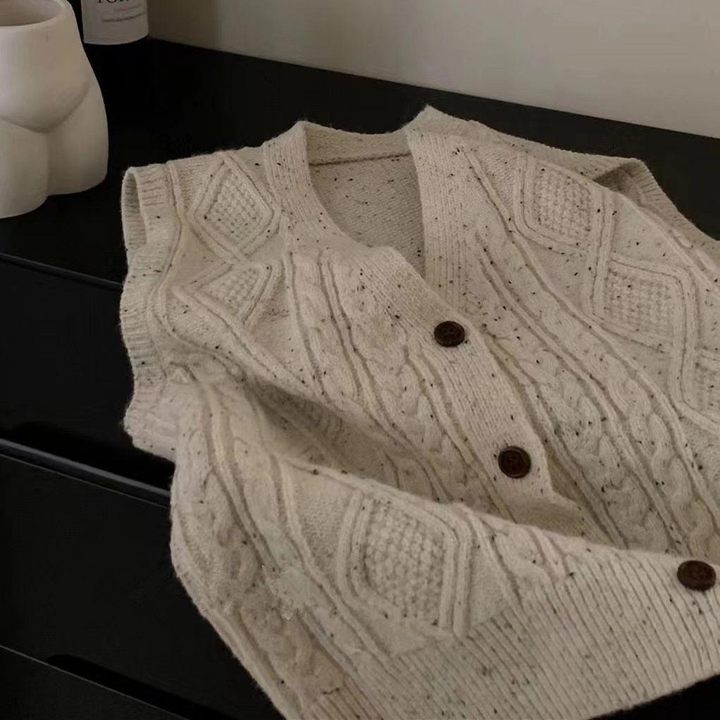 New Women's Knit Cardigan, Vest Vest, Women's Idea Tulle Layered Loose Casual Single-breasted Top