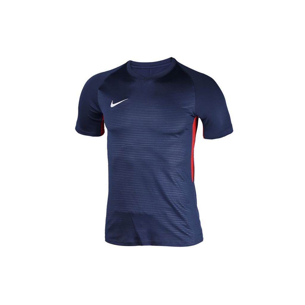 Nike Printed Casual Raglan Short Sleeve Soccer Shirt Men tops Dark-Blue Red 894231-410