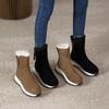 Snow Boots Women's Fur Integrated Winter Non-slip Waterproof Short Boots Plus Velvet Thick-soled Short-tube Cotton Shoes