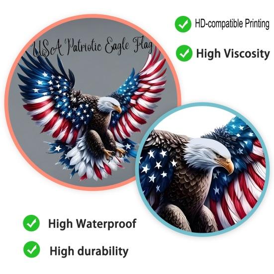 Bald Eagle Wall Sticker Reusable Electrostatic Wall Decals Waterproof Moisture-Proof Wall Sticker for Home Living Room Bedroom Decor