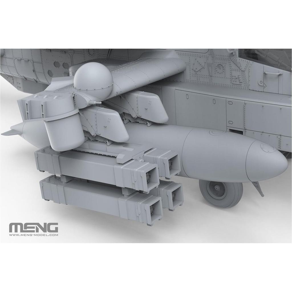 MENG Model GSI Creos 1/35 Israel AH-64D Saraph Attack Helicopter with 2 Resin Figures Scale Plastic Model Kit MQS-005S